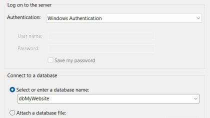Add Server And DataBase
