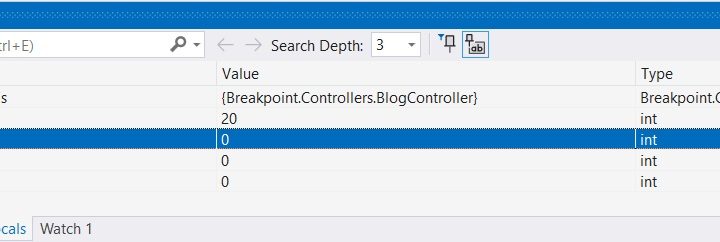 پنجرههای Breakpoint